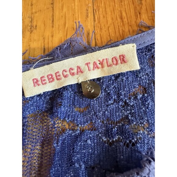 Rebecca Taylor Dress Womens Blue/Purple Mini Lace Retro Modern Size 6 - Picture 2 of 5